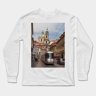 Modern Prague Tram Long Sleeve T-Shirt